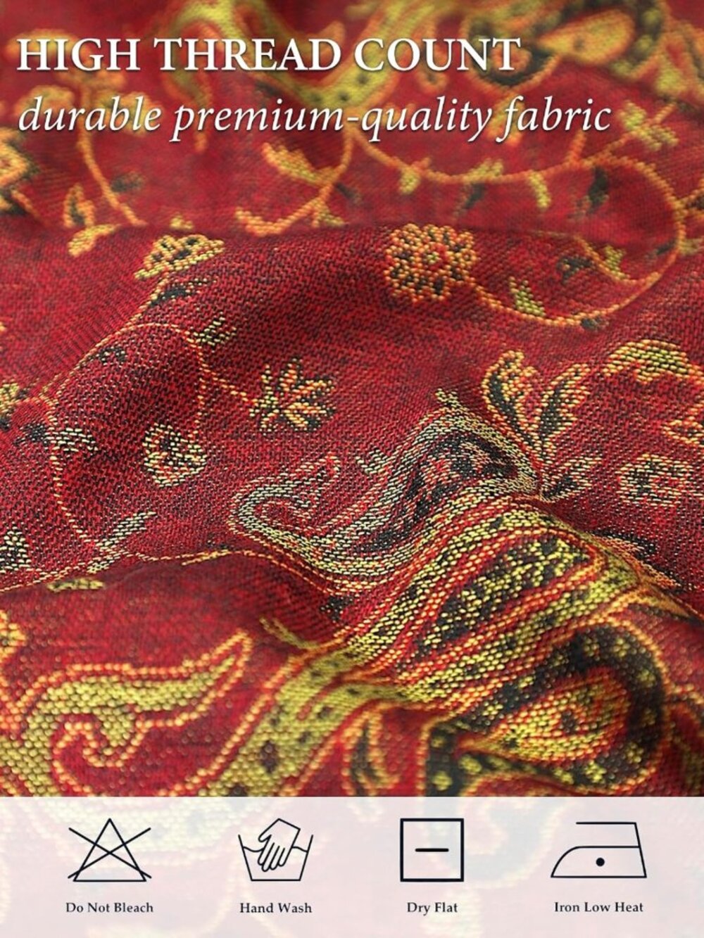 Reversible Paisley Pashmina Scarf - Exotic Shawl & Wrap for All Seasons - Picture 6 of 6